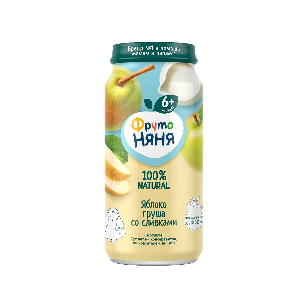 Creamy apple and pear puree