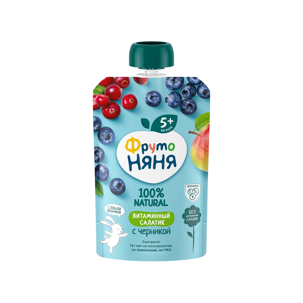 Vitamin Salad puree with blueberries