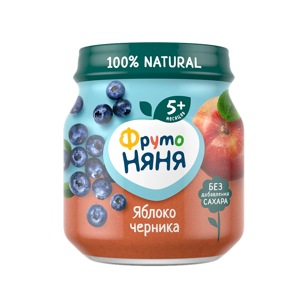 Puree from Apples and Blueberries