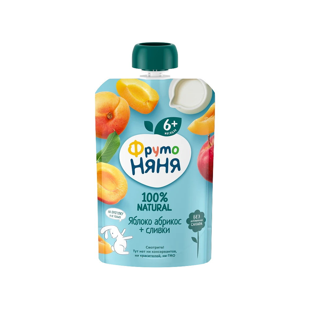 Creamy apple and apricot puree