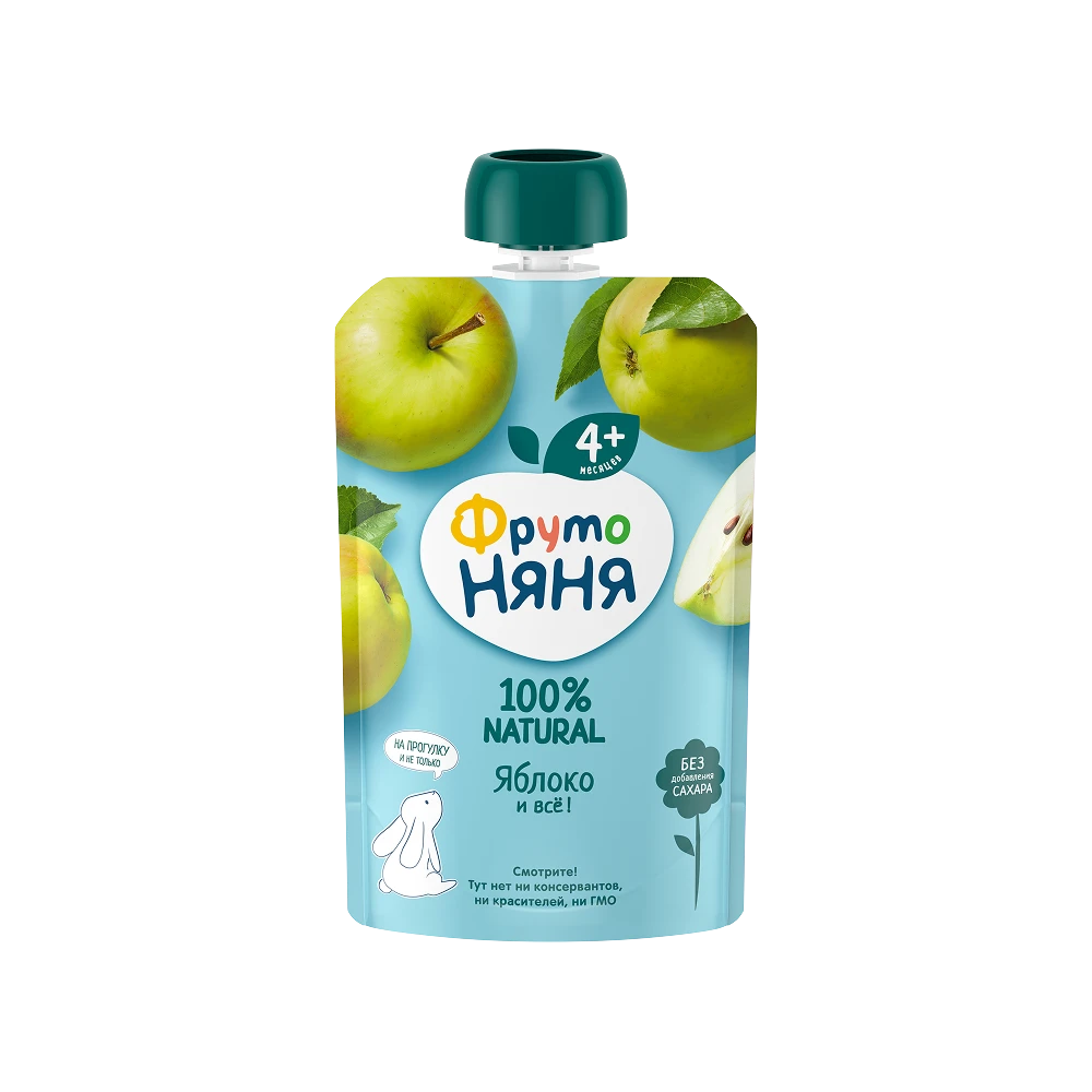 Apple puree in a soft package