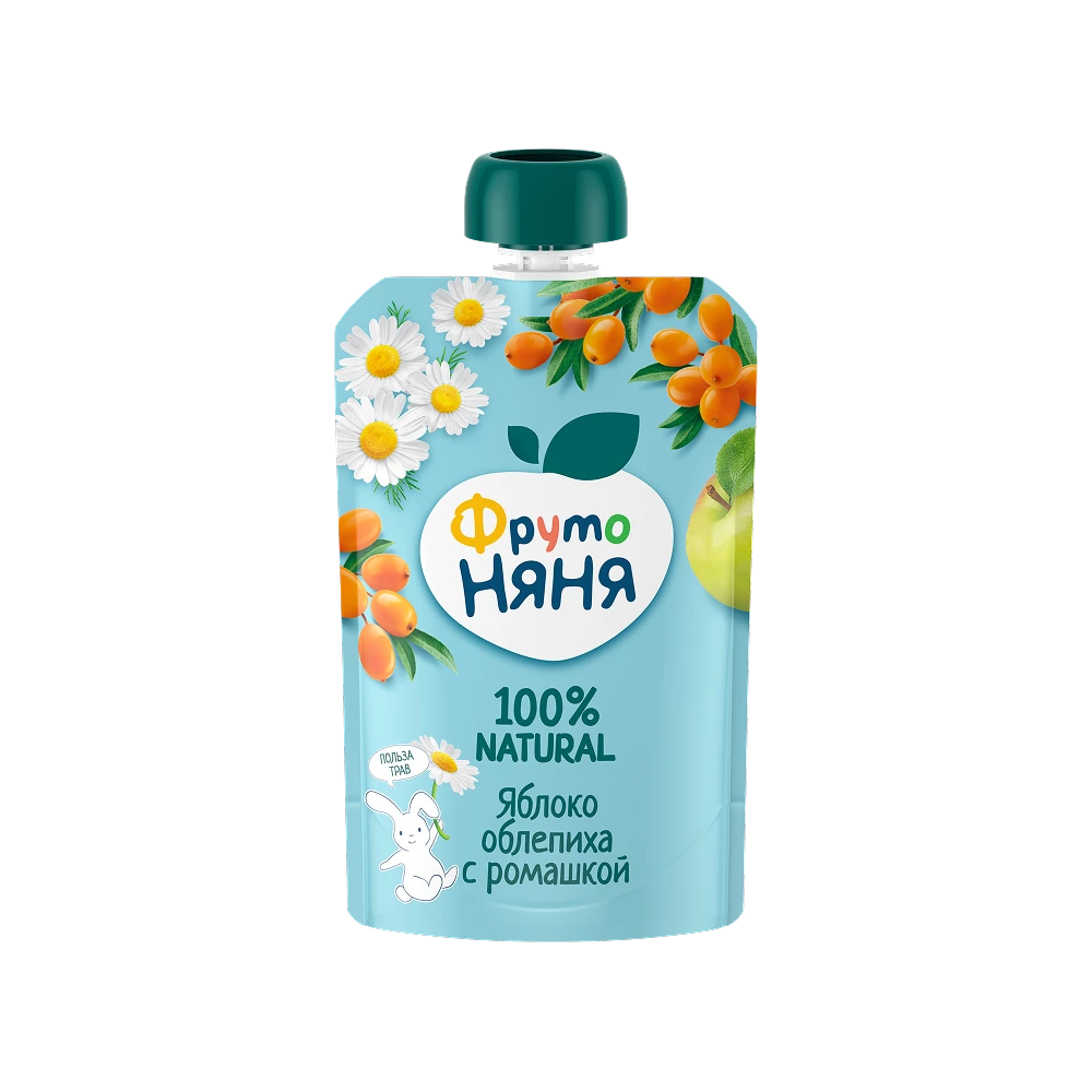 Apple, sea buckthorn and chamomile puree